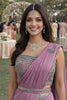 Pink Designer Saree with Embellished Blouse Stone Work Border
