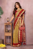 Mustard Gold Banarasi Silk Saree with Red Zari Woven Border Rich Pallu