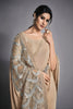Beige Designer Georgette Saree with Sequin Work Metallic Border