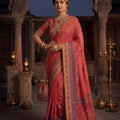 Red Traditional Banarasi Silk Saree Rich Woven Border Design