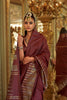 Maroon Designer Silk Saree with Metallic Zari Border Pallu