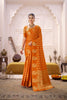Orange Banarasi Silk Saree with Gold Zari Buta Traditional Pallu