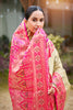 Beige Silk Saree Pink Woven Border Traditional Banarasi Design