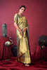 Mint Green Banarasi Silk Saree Golden Zari Woven Border Designer Blouse