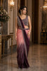 Wine Blush Pink Designer Saree Heavy Stone Blouse Ready To Wear Saree