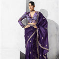 Designer Purple Silk Saree Blouse Party  Wear
