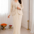 Off White Ready-to-Wear Saree Heavy Embroidered Designer Jacket