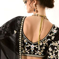 Black Organza Saree with Embroidered Designer Blouse Sequin Work