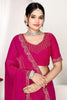 Rani Pink Silk Saree with Golden Zari Border Designer Saree