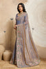 Blue Embroidered Organza Saree Floral Handwork Designer Blouse