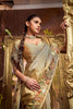 Golden Beige Embroidered Silk Saree with Floral Handwork Border