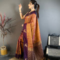 Purple and Copper Banarasi Silk with Zari Weaving  Saree