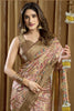 Beige And Gold Banarasi Silk Saree with Traditional Woven Saree