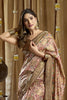 Beige And Gold Banarasi Silk Saree with Traditional Woven Saree