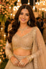 Elegant Beige Net Embroidered Bridal Lehenga Choli with Designer Dupatta for Wedding