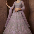 Elegant Lavender Embroidered Sequins Net Lehenga Choli with Dupatta for Women