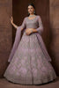 Elegant Lavender Embroidered Sequins Net Lehenga Choli with Dupatta for Women