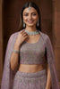 Elegant Lavender Embroidered Sequins Net Lehenga Choli with Dupatta for Women