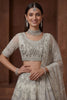 Elegant Off White Embroidered Sequins Net Lehenga Choli with Dupatta for Women