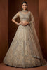 Superb Beige Embroidered Sequins Net Lehenga Choli with Dupatta for Women