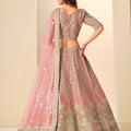 Elegant Blush Pink Embroidered Art Silk Lehenga Choli with Dupatta for Wedding