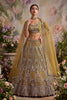 Luxury Mustard Gold Net Embroidered Bridal Lehenga Choli with Designer Dupatta for Wedding Wear