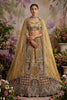 Luxury Mustard Gold Net Embroidered Bridal Lehenga Choli with Designer Dupatta for Wedding Wear
