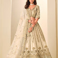 Stunning Beige Embroidered Art Silk Lehenga Choli with Dupatta for Wedding