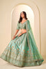 Graceful Sea Green Embroidered Art Silk Lehenga Choli with Dupatta for Wedding