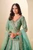 Graceful Sea Green Embroidered Art Silk Lehenga Choli with Dupatta for Wedding