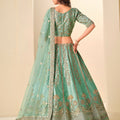 Graceful Sea Green Embroidered Art Silk Lehenga Choli with Dupatta for Wedding