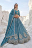 Elegant Teal Blue Cadbury Silk Lehenga Choli Designer Dupatta for Wedding