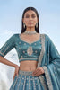 Elegant Teal Blue Cadbury Silk Lehenga Choli Designer Dupatta for Wedding