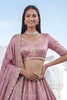 Elegant Dusty Pink Cadbury Silk Lehenga Choli Designer Dupatta for Wedding