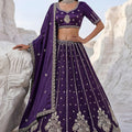 Royal Purple Cadbury Silk Lehenga Choli Designer Dupatta for Wedding