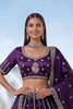 Royal Purple Cadbury Silk Lehenga Choli Designer Dupatta for Wedding