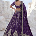 Royal Purple Cadbury Silk Lehenga Choli Designer Dupatta for Wedding