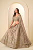 Great Brown Art Silk Embroidered Lehenga Choli Set with Matching Dupatta
