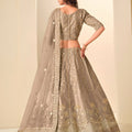 Great Brown Art Silk Embroidered Lehenga Choli Set with Matching Dupatta