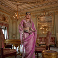 Pink Organza Saree with Zari Embroidered Border Designer Blouse