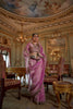 Pink Organza Saree with Zari Embroidered Border Designer Blouse