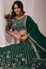 Elegant Rama Green Faux Georgette Embroidered Designer Lehenga Choli with Dupatta for Wedding