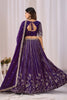 Stylish Purple Faux Georgette Embroidered Designer Lehenga Choli with Dupatta for Wedding