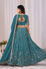 Superb Teal Blue Faux Georgette Embroidered Designer Lehenga Choli with Dupatta for Wedding