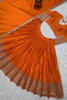 Luxury Orange Satin Silk Lehenga Choli Heavy Sequins Embroidery Border Dupatta