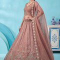 Exquisite Dusty Pink Chandnia Silk Heavy Designer Lehenga Choli with Multi Thread Work