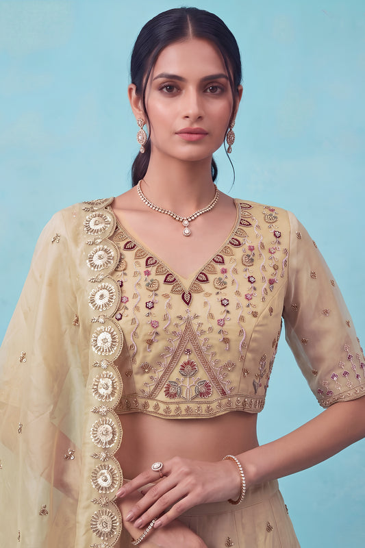 Radiant Light Yellow Chandnia Silk Heavy Designer Lehenga Choli with Multi Thread Work