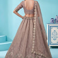 Stylish Brown Chandnia Silk Heavy Designer Lehenga Choli with Multi Thread Work