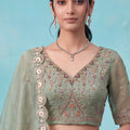 Graceful Pista Green Chandnia Silk Heavy Designer Lehenga Choli with Multi Thread Work