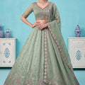 Graceful Pista Green Chandnia Silk Heavy Designer Lehenga Choli with Multi Thread Work